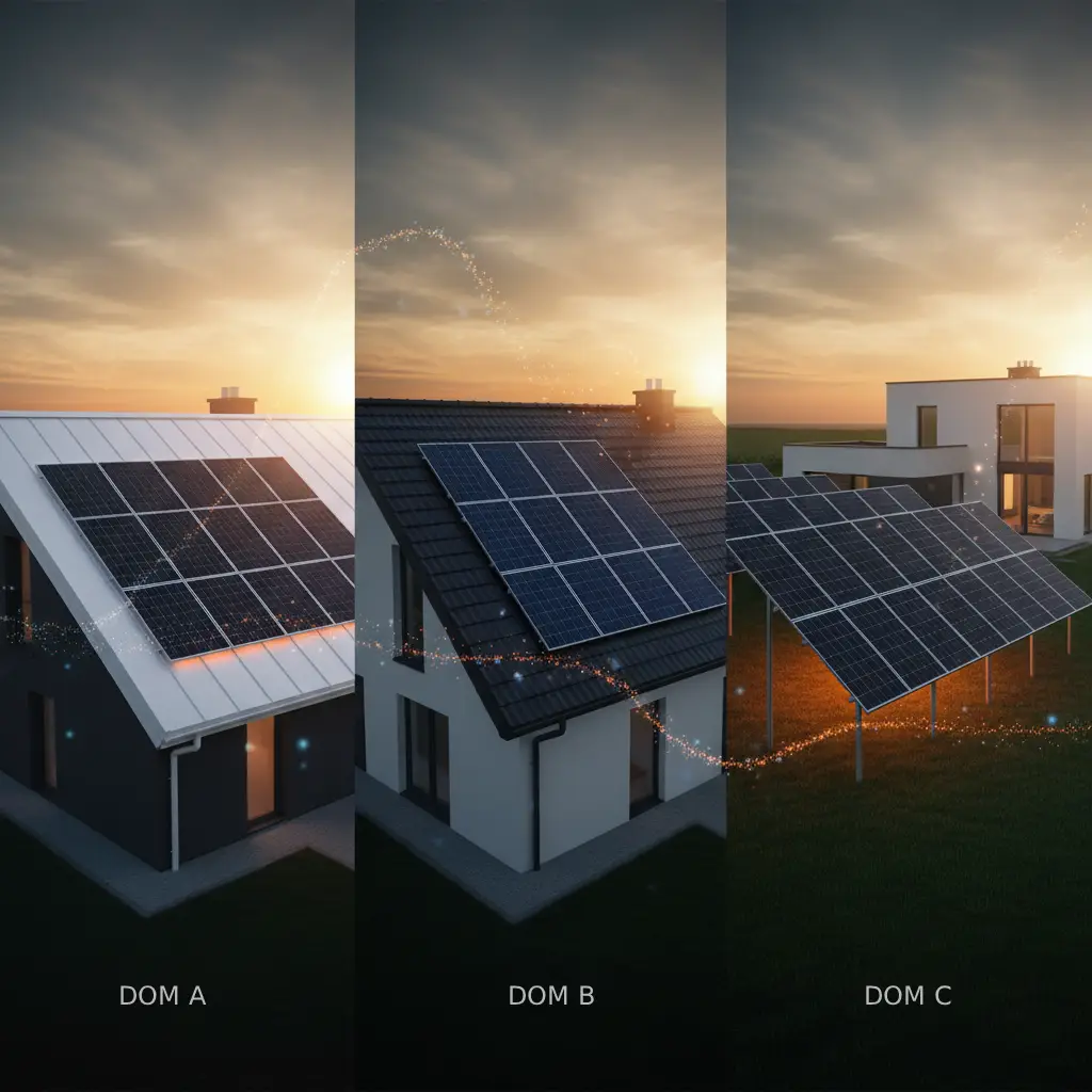 panele bifacjalne, monofacjalne obok siebie. Porównanie instalacji